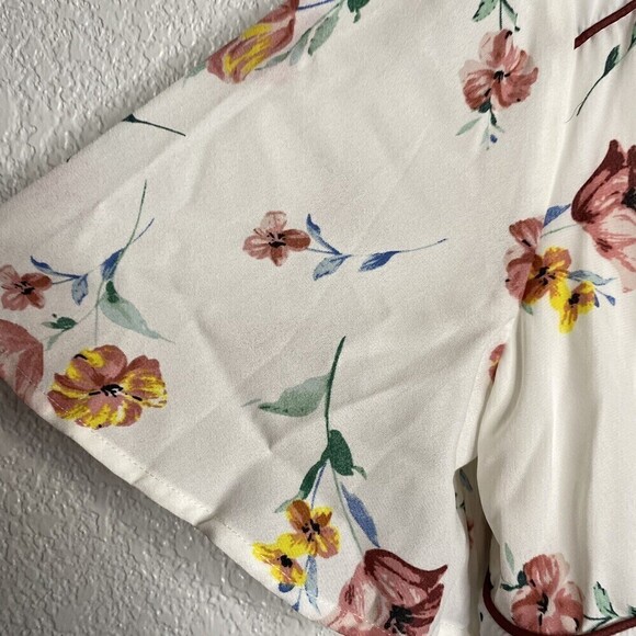 ASOS Fashion Union Wrap Dress White Pink Floral Polka Dot NWT Sz US 8 UK 12 - Picture 15 of 16